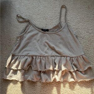 Forever 21 Taupe Ruffle Tiered Cami